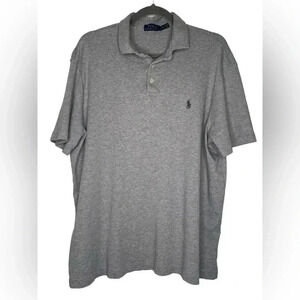 Men’s Ralph Lauren, soft, cotton short sleeve polo shirt heathered gray
